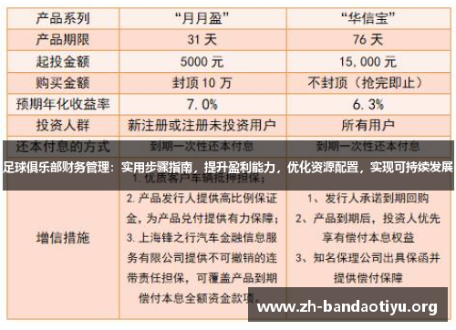 足球俱乐部财务管理：实用步骤指南，提升盈利能力，优化资源配置，实现可持续发展